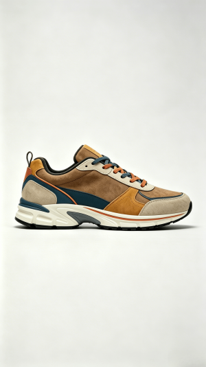 Multi-Color Suede Retro Sporty Sneakers