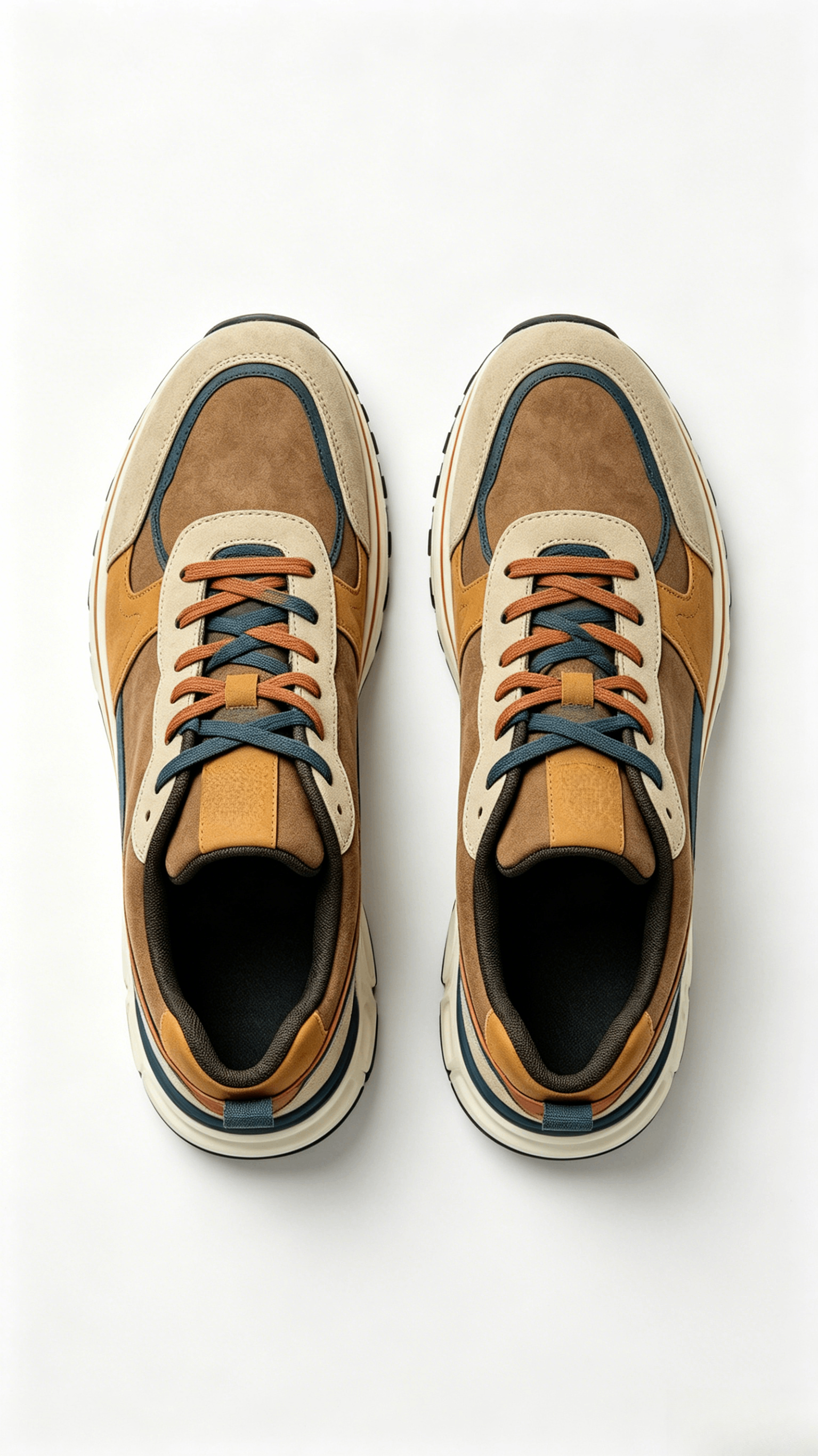 Multi-Color Suede Retro Sporty Sneakers - Image 3