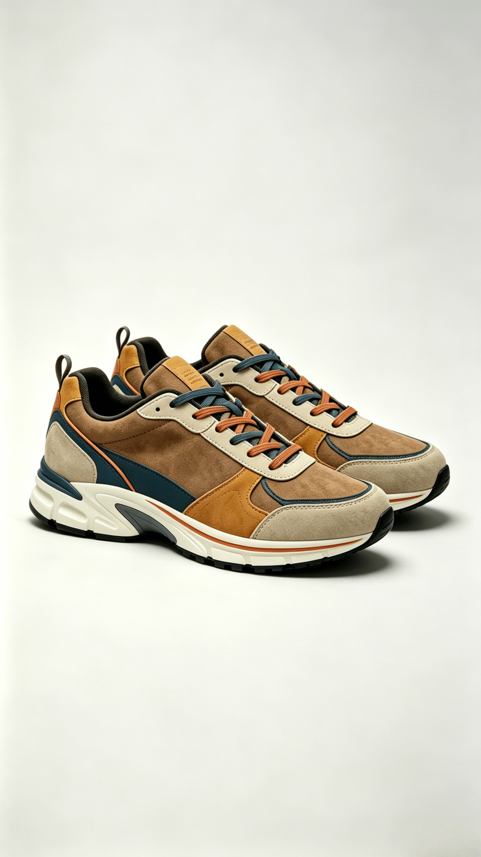 Multi-Color Suede Retro Sporty Sneakers - Image 4