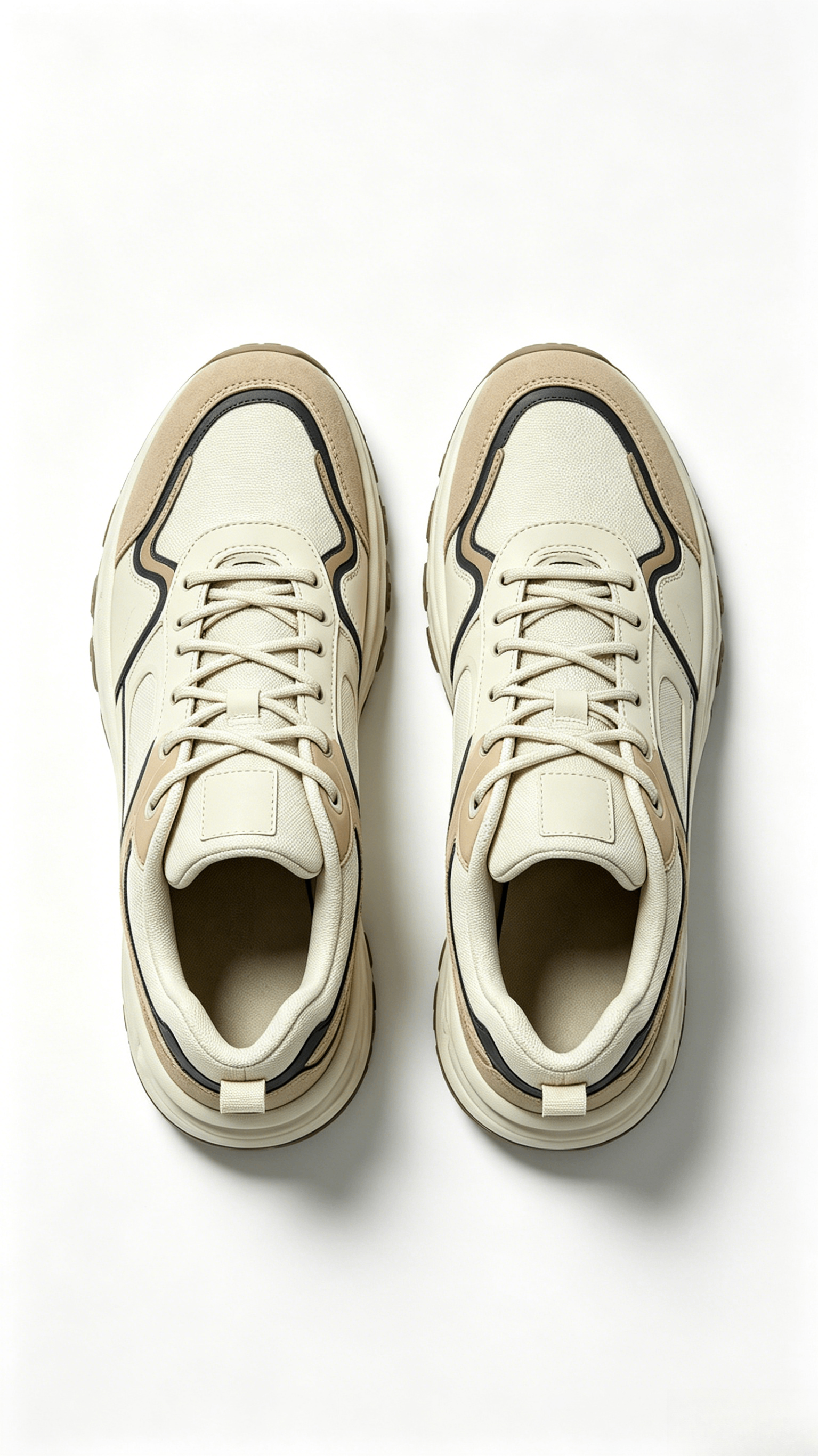 Beige Navy Tan Hiking Sneakers - Image 3
