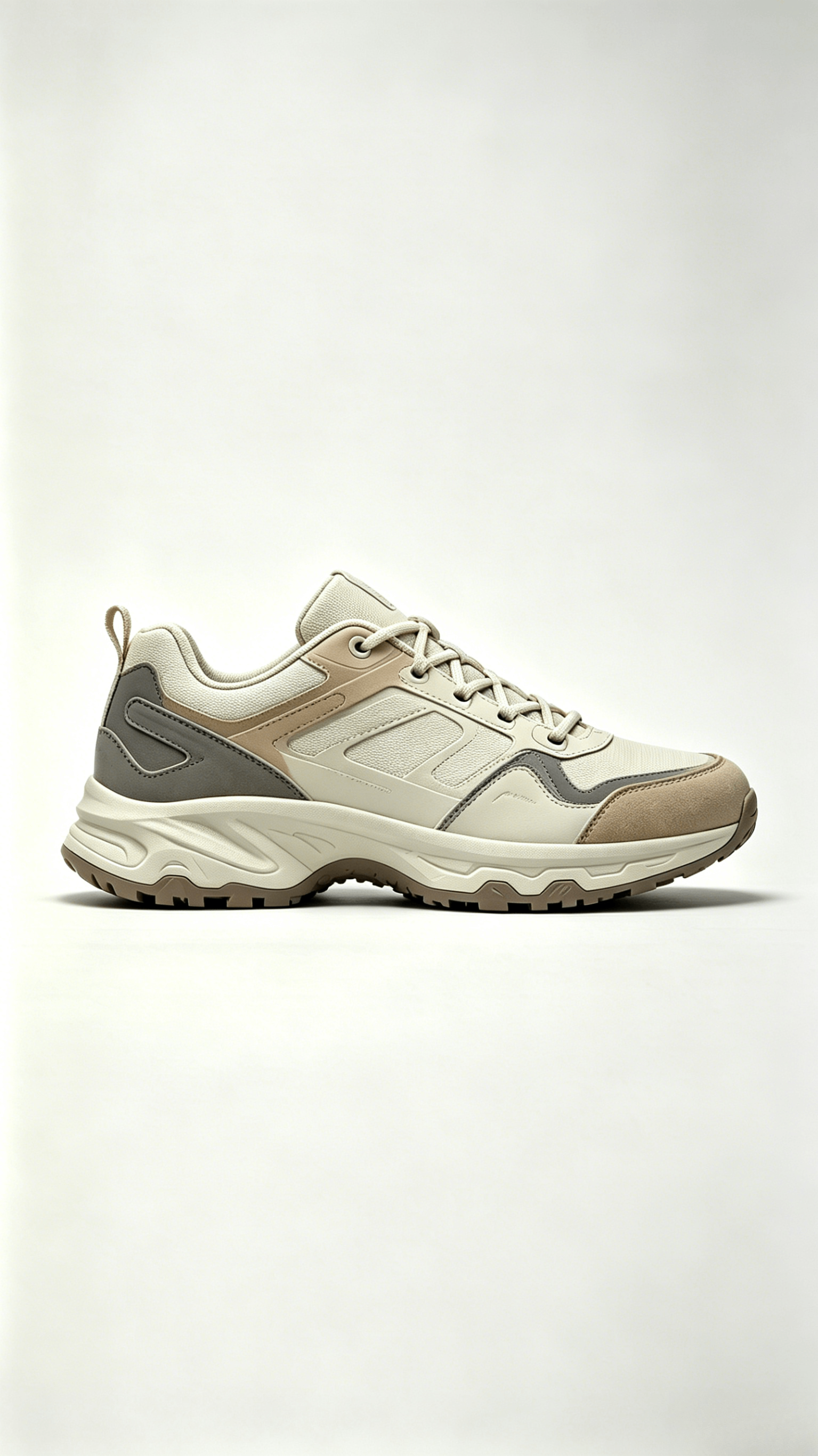 Beige Grey Tan Hiking Sneakers