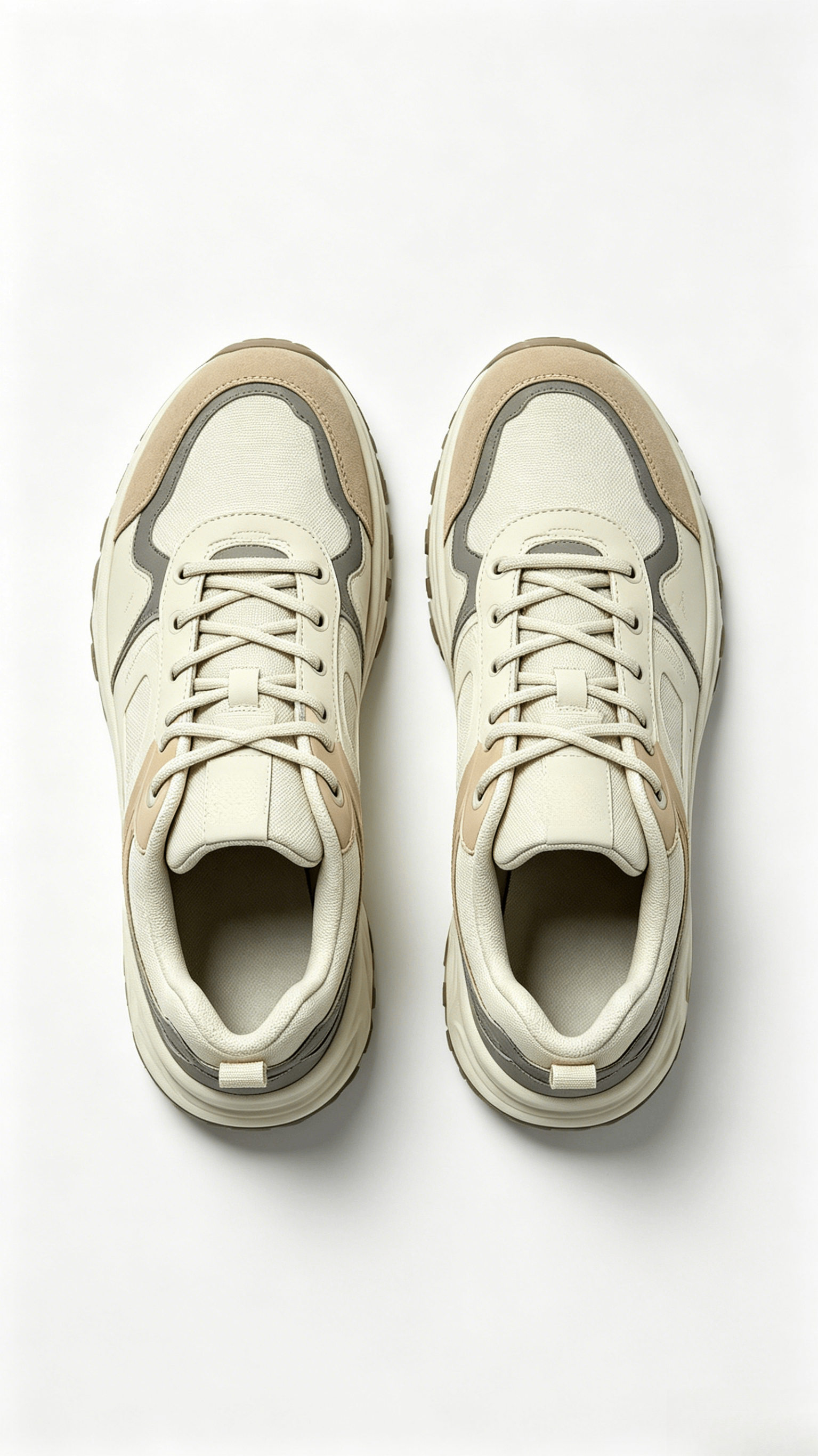 Beige Grey Tan Hiking Sneakers - Image 3
