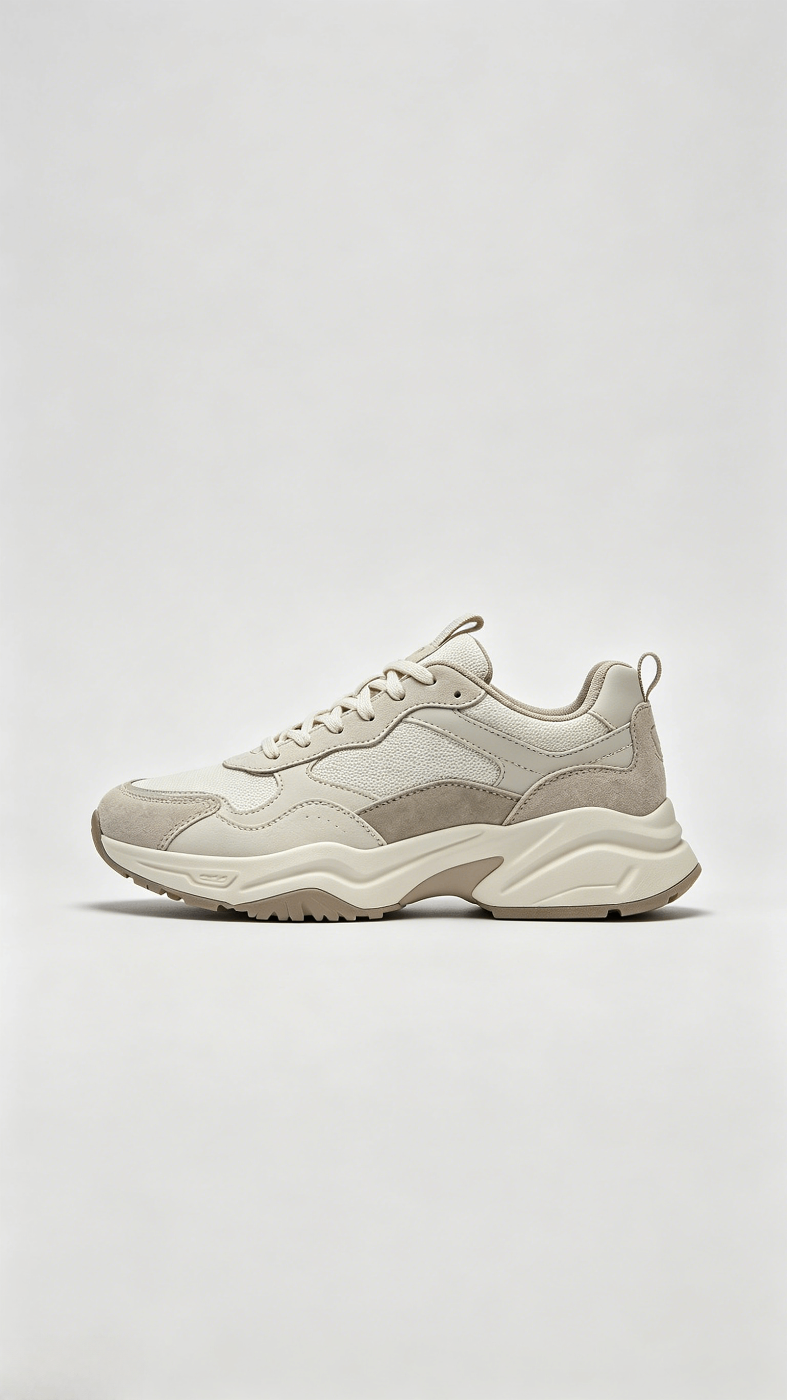 Beige Suede Chunky Sneakers - Image 2