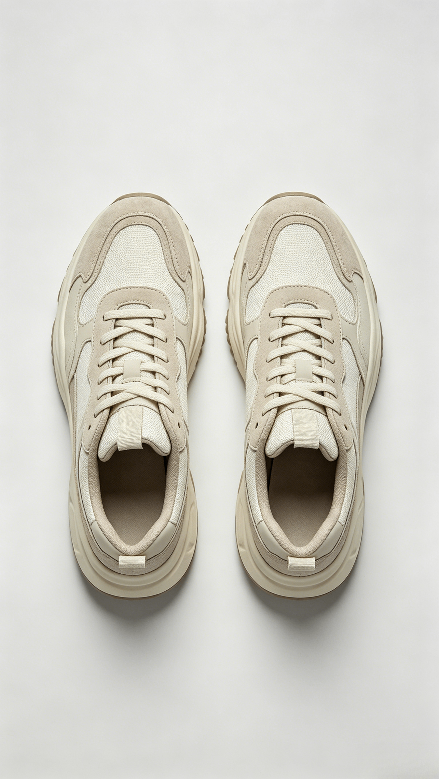 Beige Suede Chunky Sneakers - Image 3