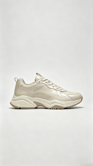 Beige Patent Chunky Sneakers