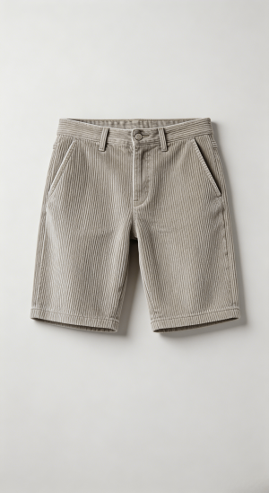 Beige Corduroy Shorts