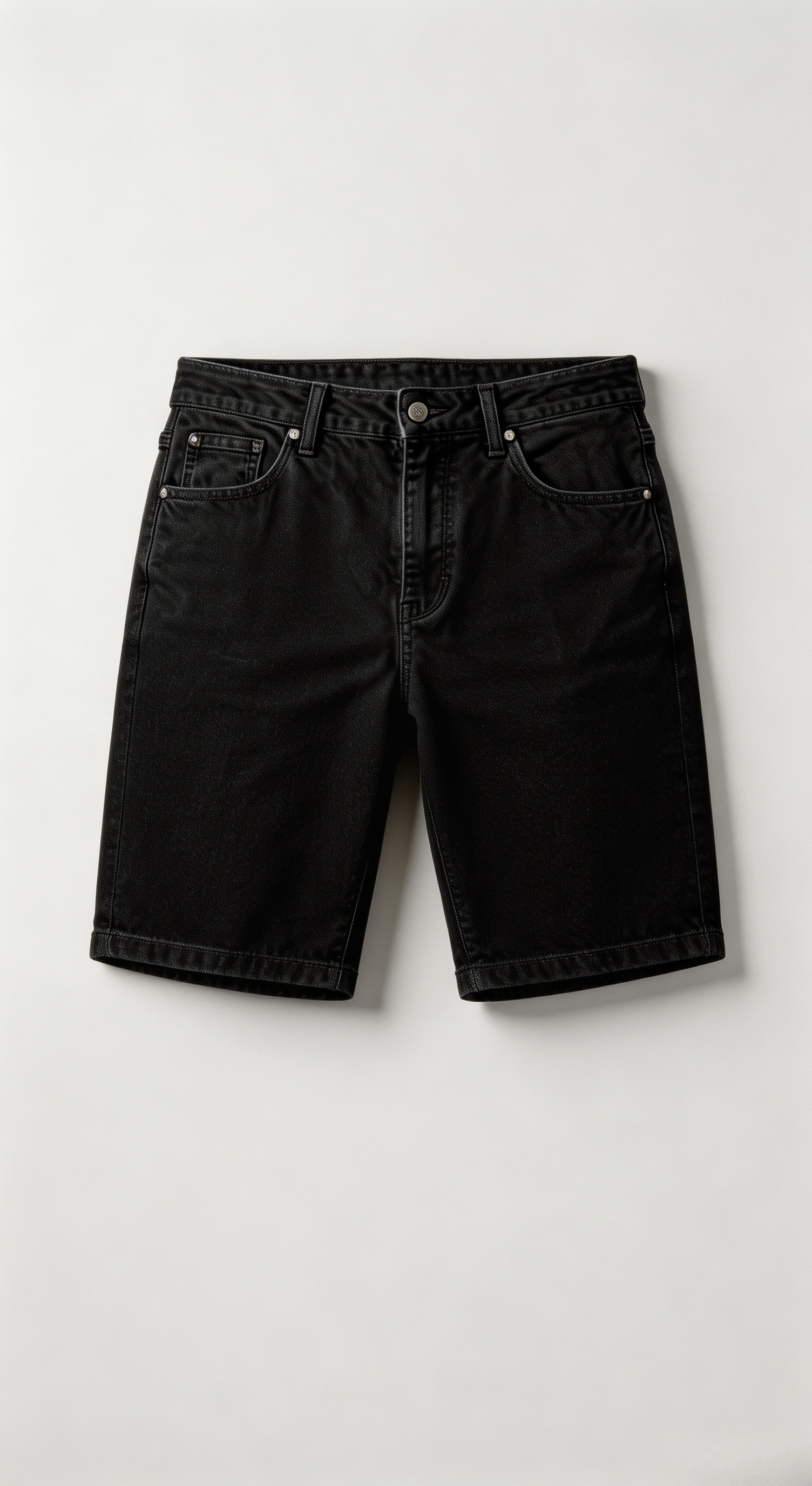 Classic Black Denim Shorts
