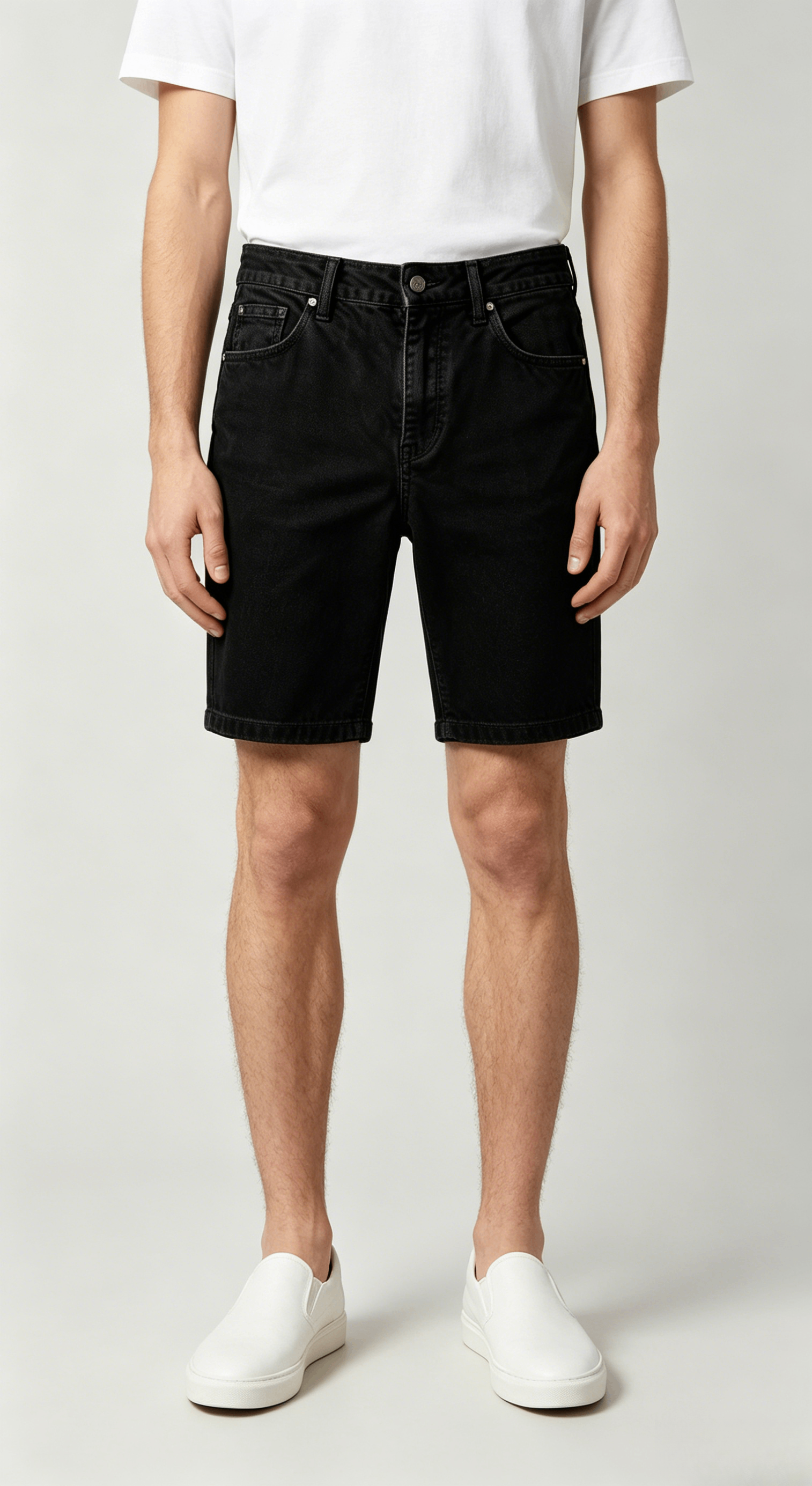 Classic Black Denim Shorts - Image 3