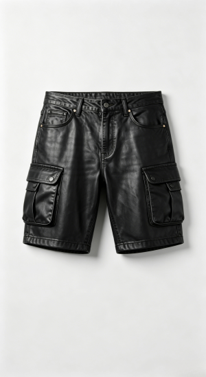 Leather Cargo Shorts