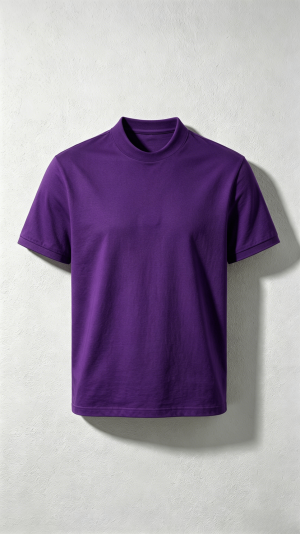 Purple Mock Neck T-Shirt