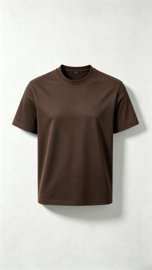 Deep Brown Crew Neck T-Shirt