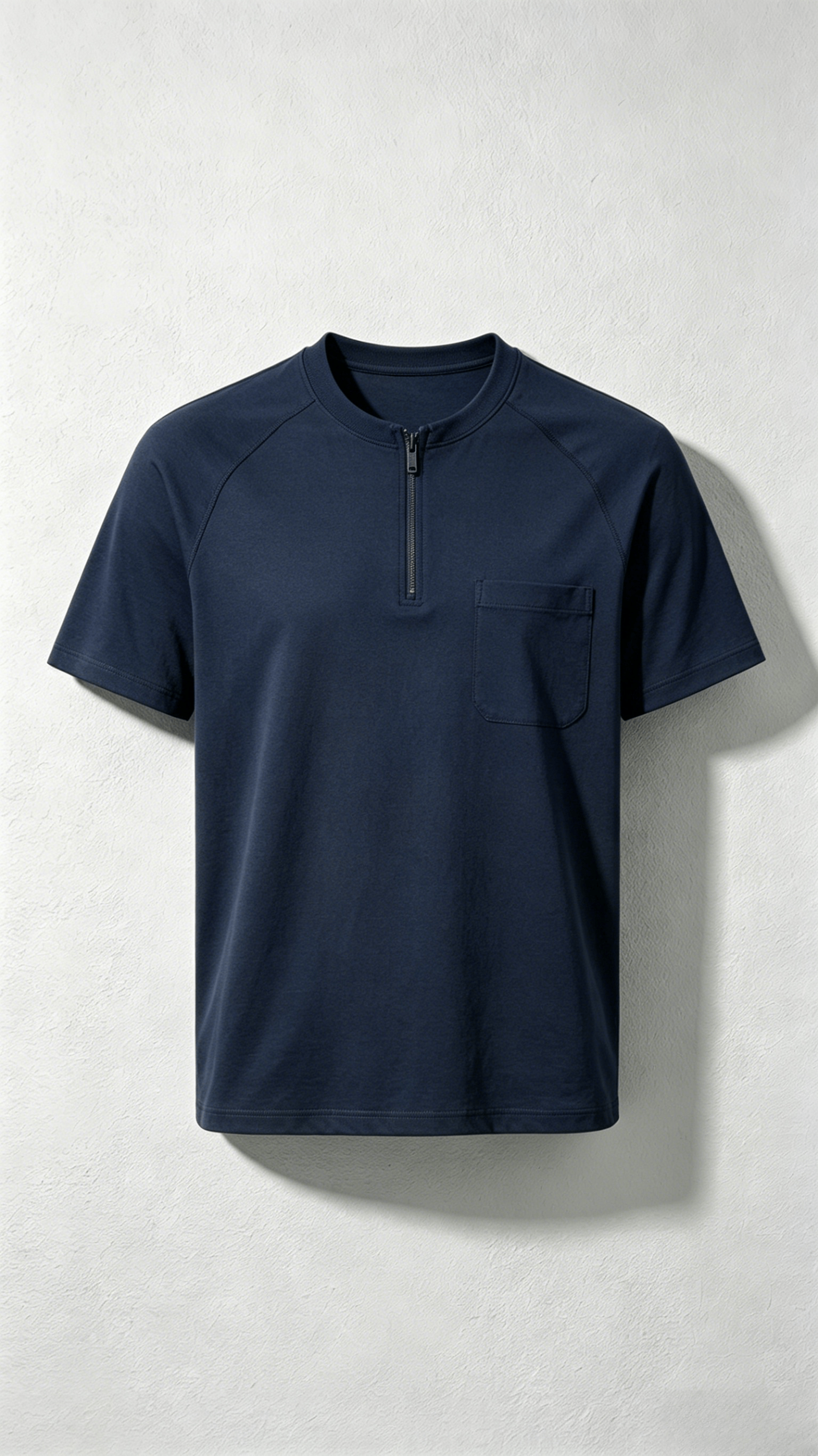 Navy Half-Zip Pocket T-Shirt