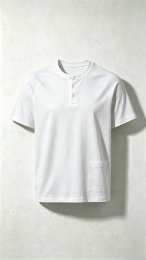 White Henley Pocket T-Shirt