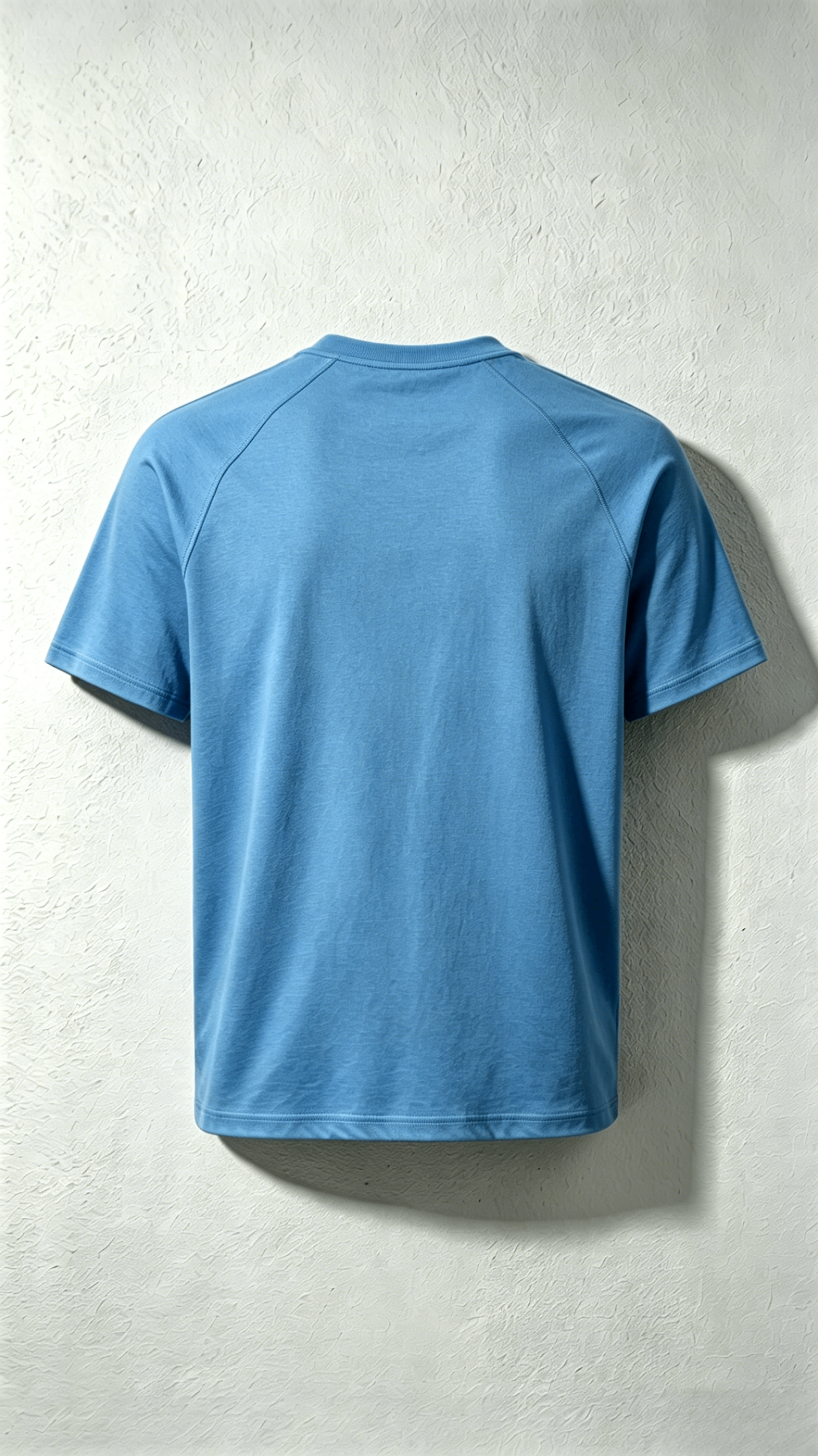 Light Blue Half-Zip Embroidered Pocket T-Shirt - Image 2
