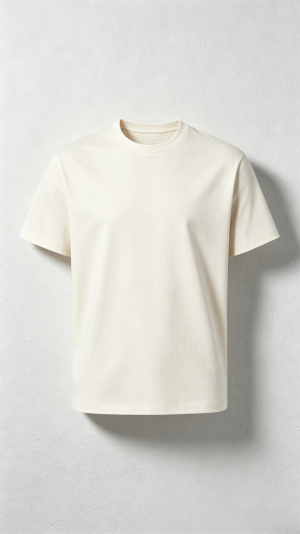 Cream Classic Crew Neck T-Shirt