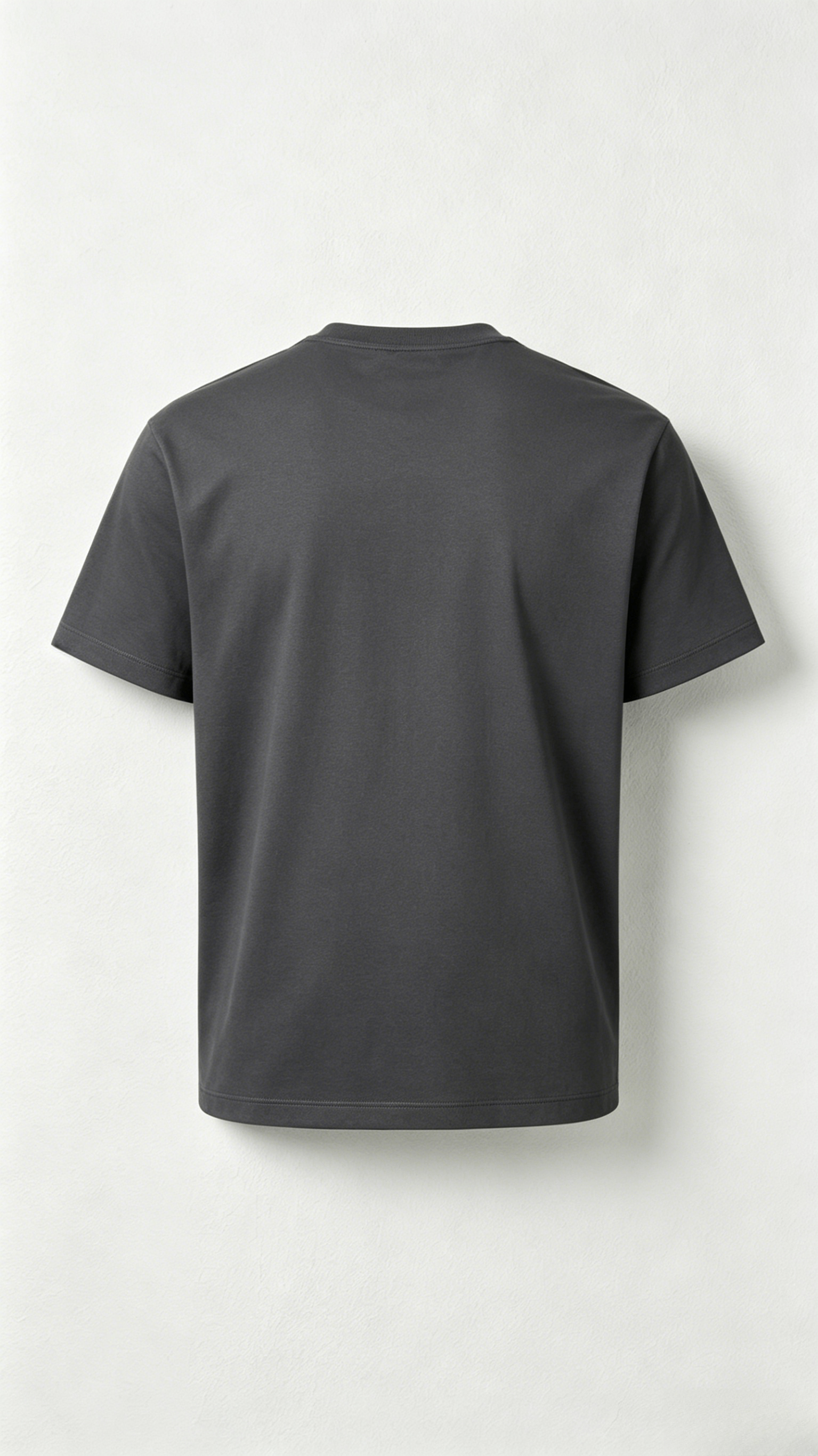 Dark Grey Checkerboard Print Crew Neck T-Shirt - Image 2