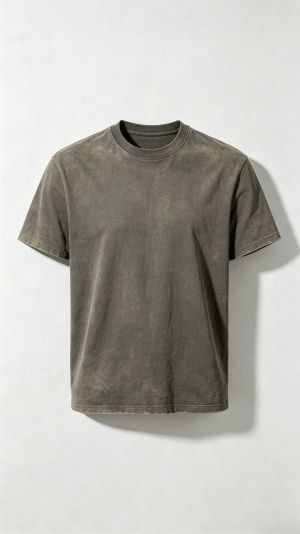 Washed Grey Crew Neck T-Shirt
