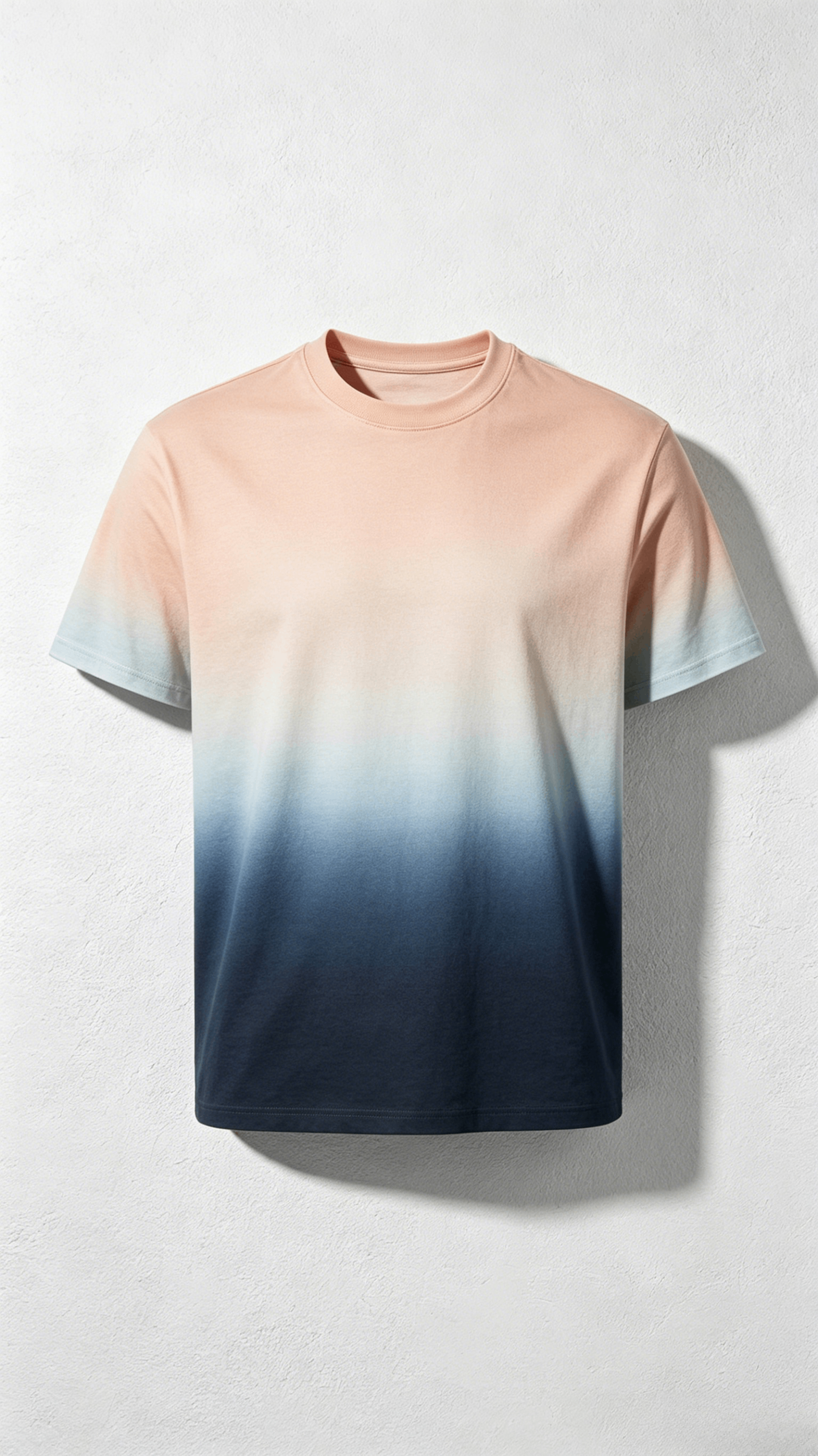 Peach to Blue Gradient Crew Neck T-Shirt