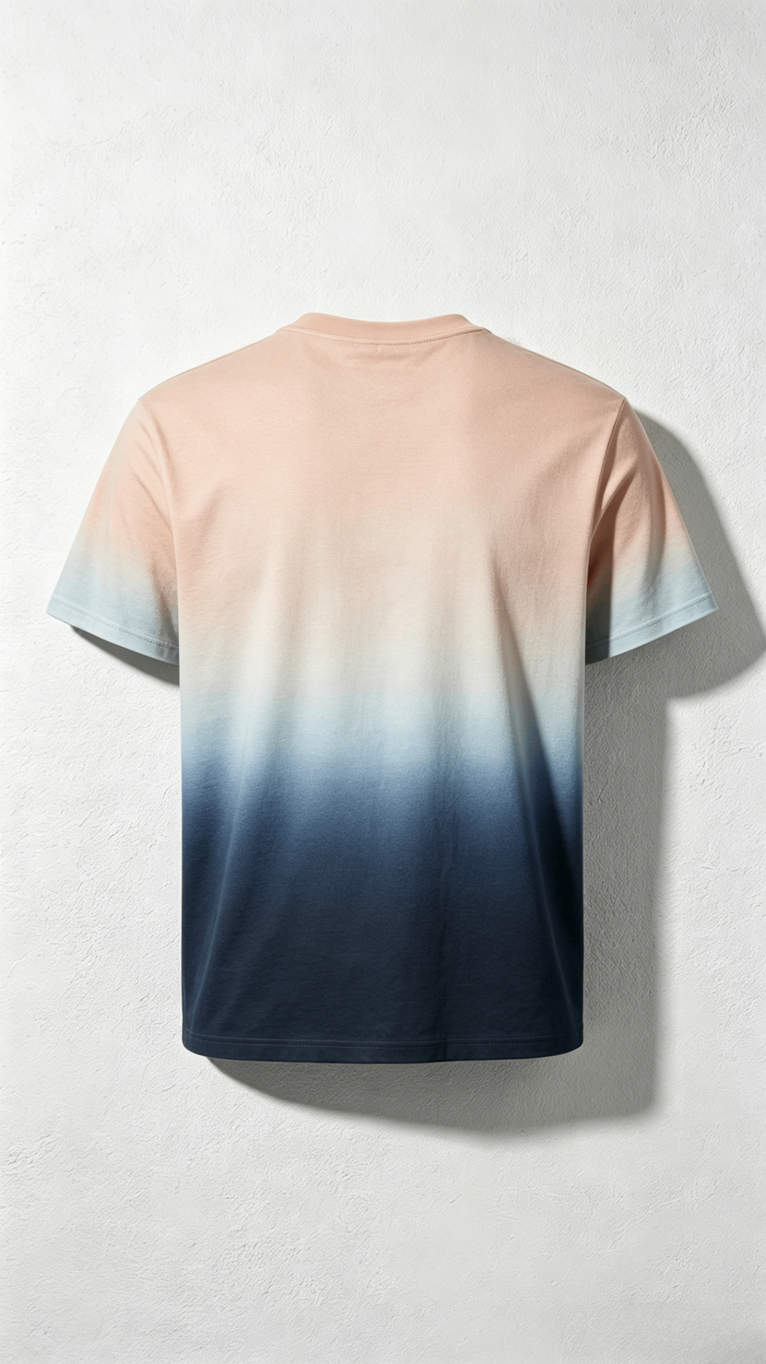 Peach to Blue Gradient Crew Neck T-Shirt - Image 2