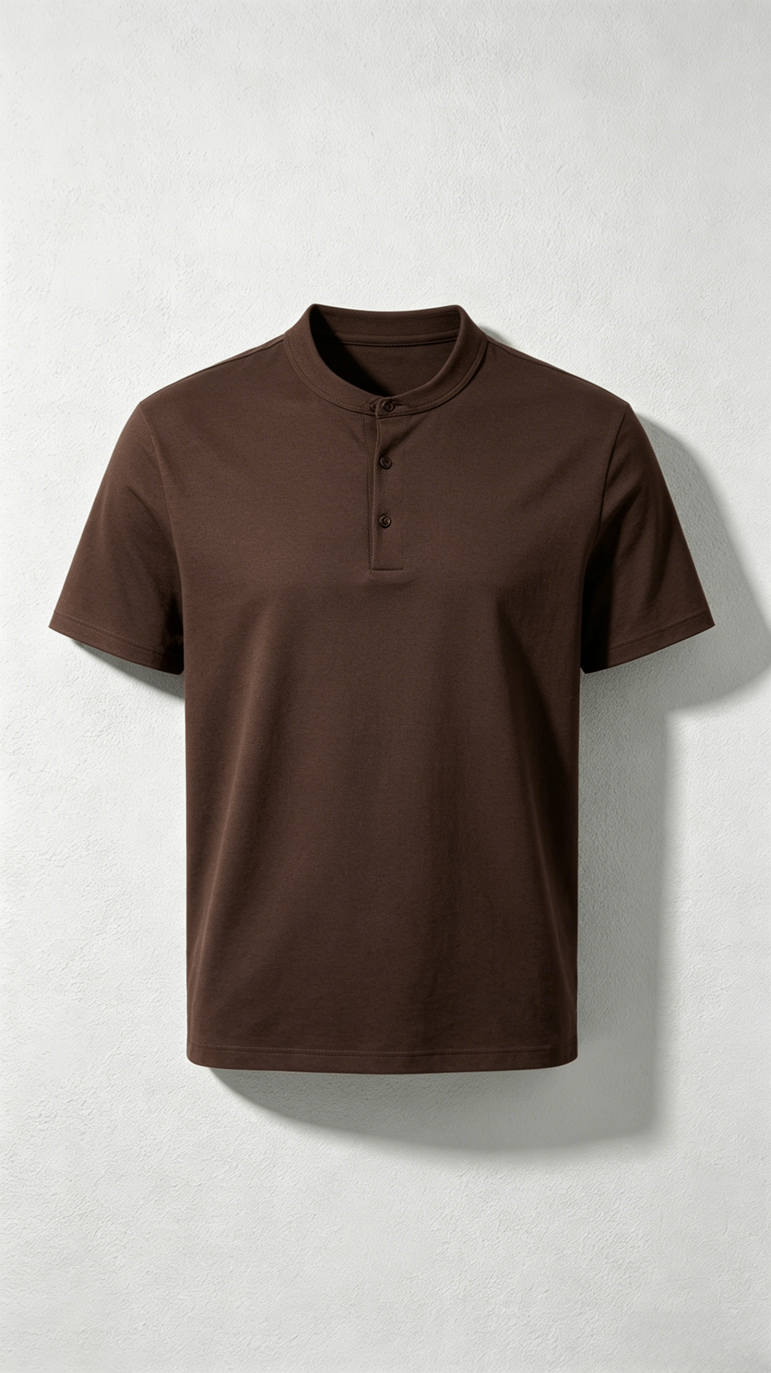 Brown Henley Short Sleeve T-Shirt