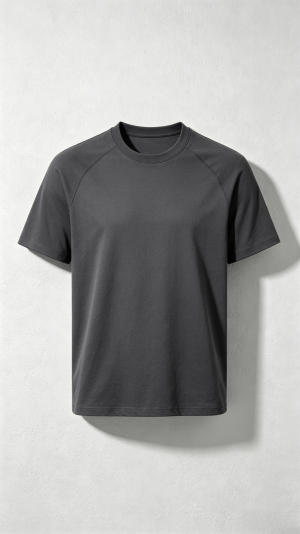 Dark Grey Raglan Crew Neck T-Shirt