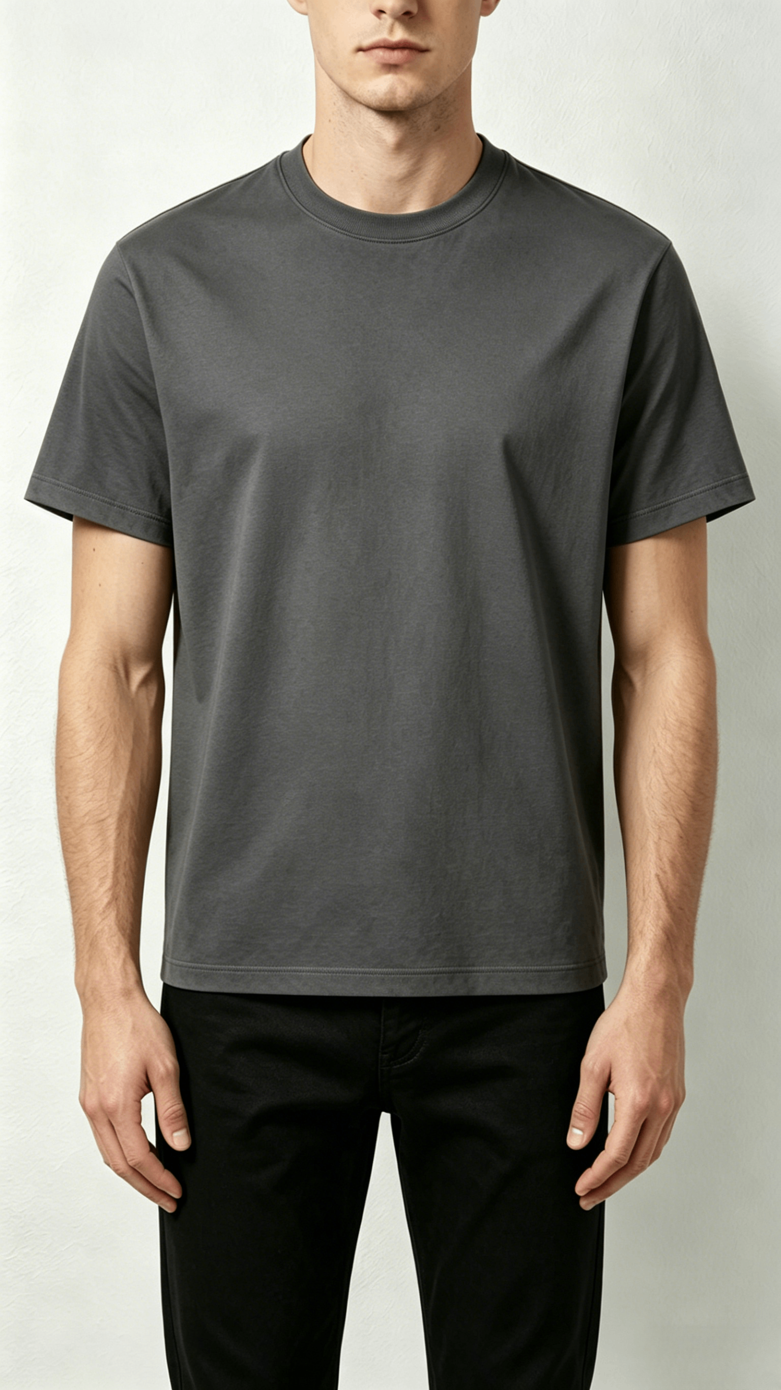 Dark Grey Raglan Crew Neck T-Shirt - Image 3