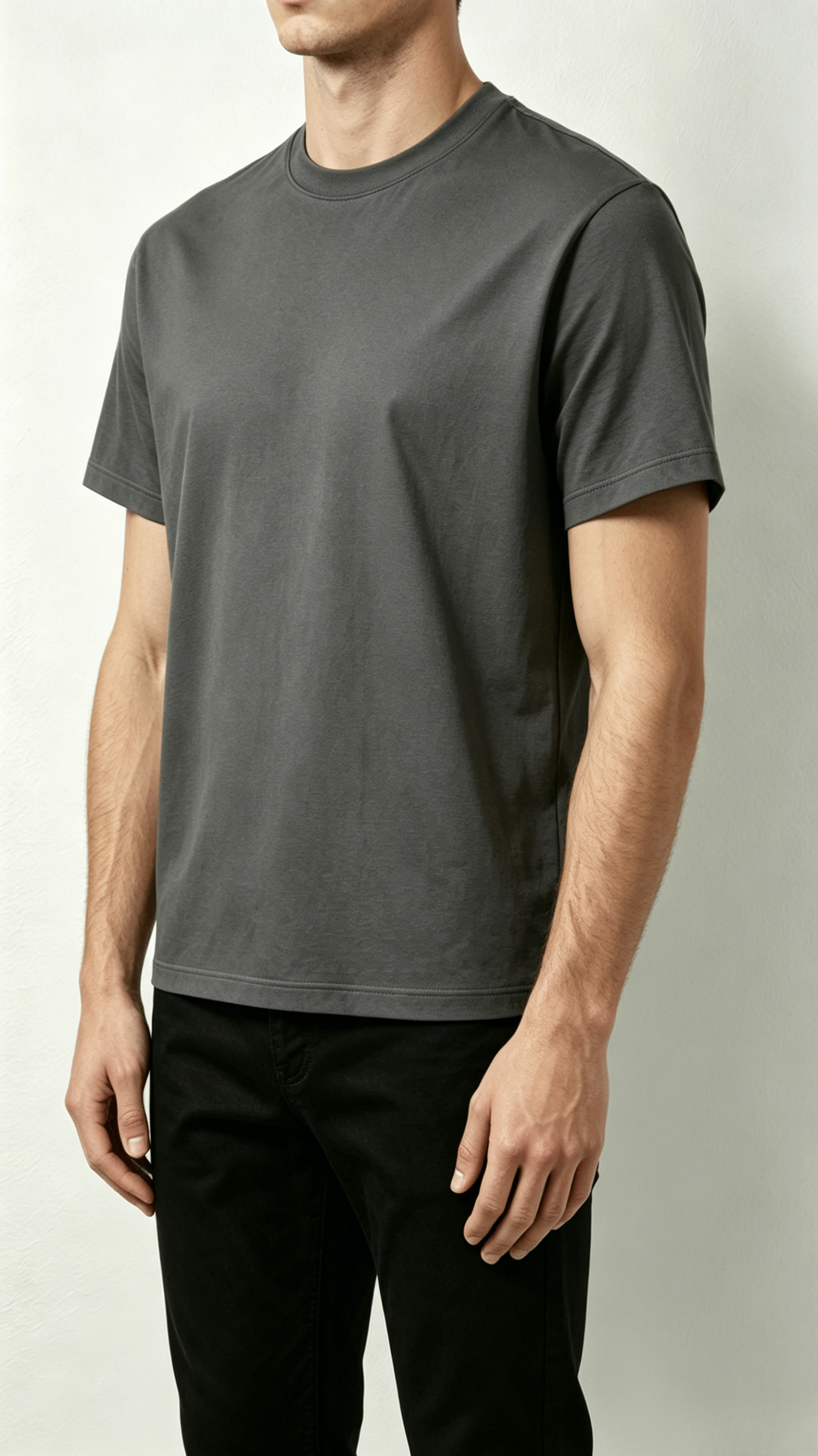Dark Grey Raglan Crew Neck T-Shirt - Image 4
