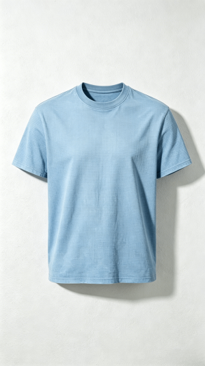 Light Blue Grid Texture T-Shirt